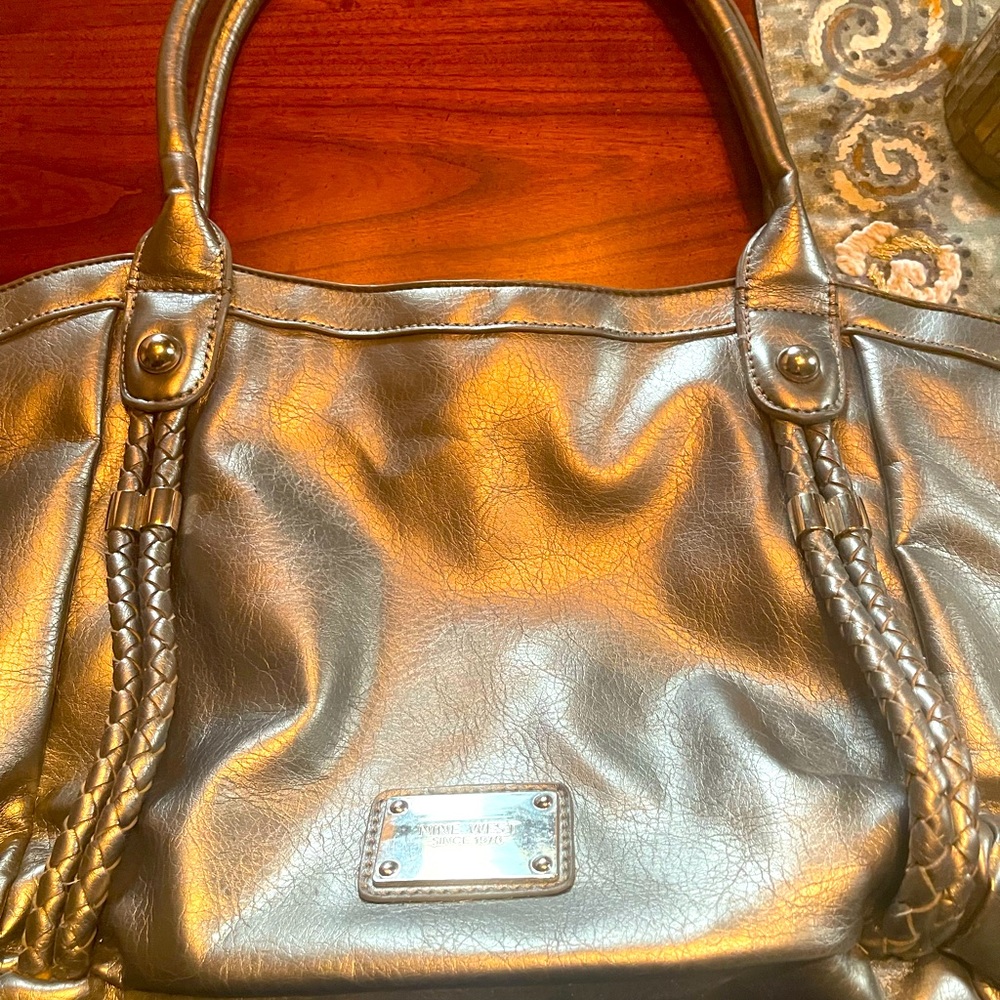Grey/silver Nine West purse